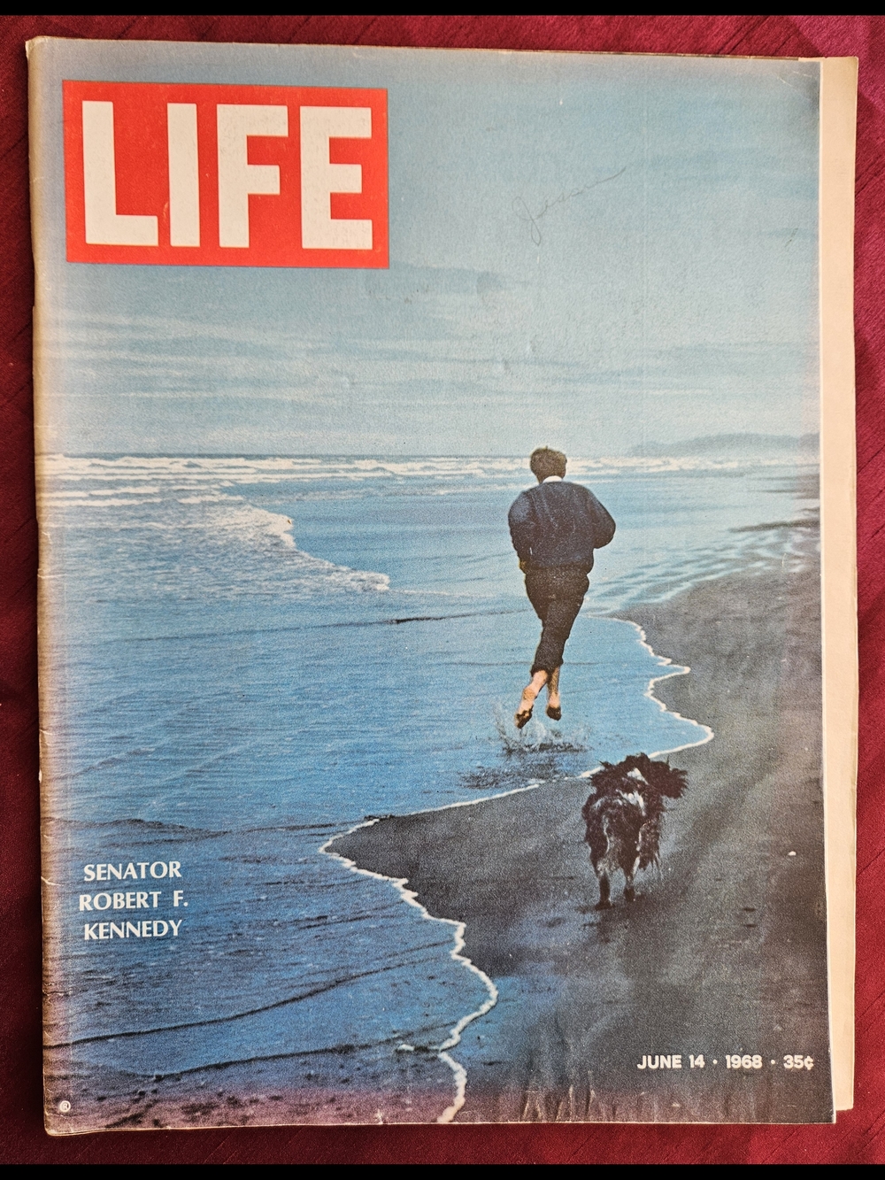 Magazine Vintage Beach Cover Print - Blue
